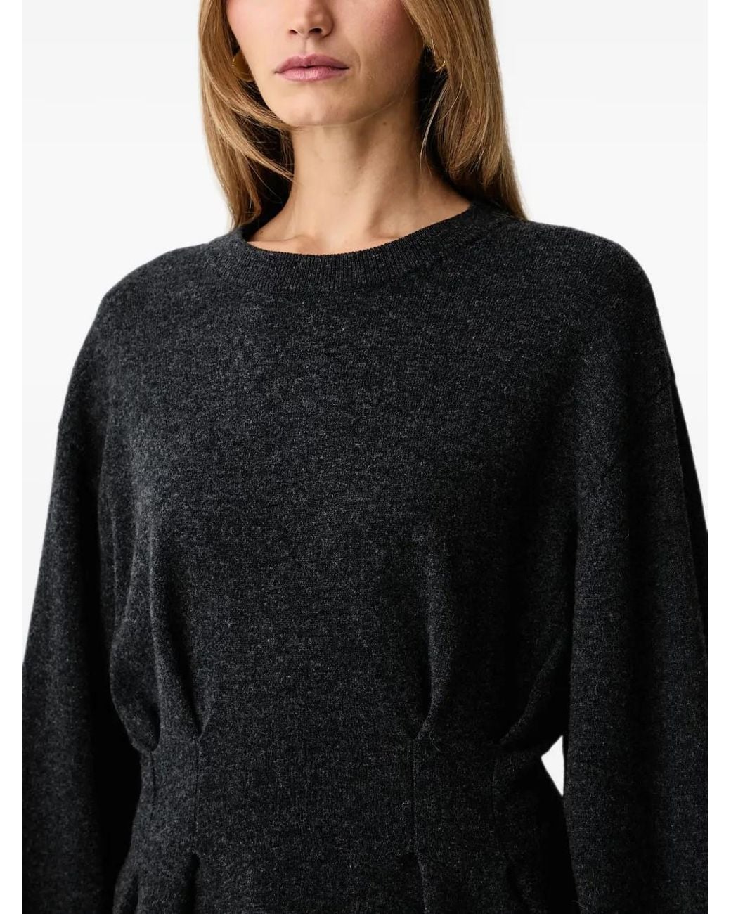 Gestuz Black Gzmanzi Pleated-Waist Peplum Sweater