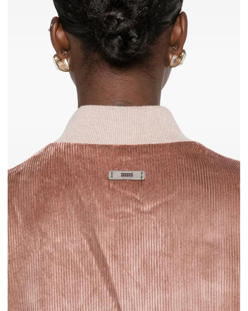 Peserico Pink Corduroy-Effect Bomber Jacket