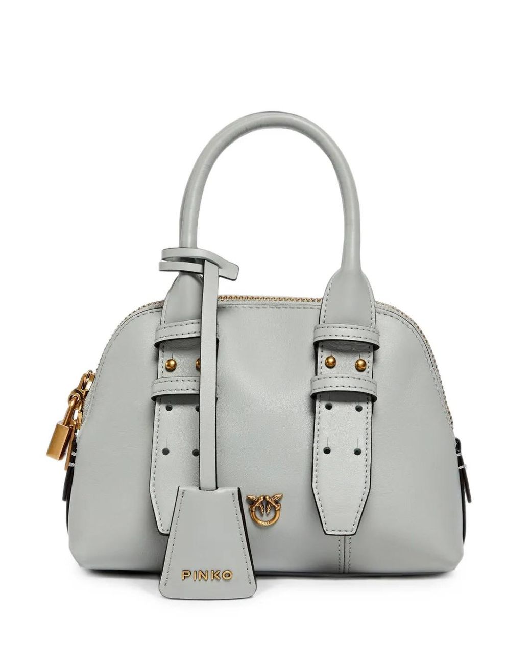 Pinko Gray Mini Escape Padlock Tote Bag