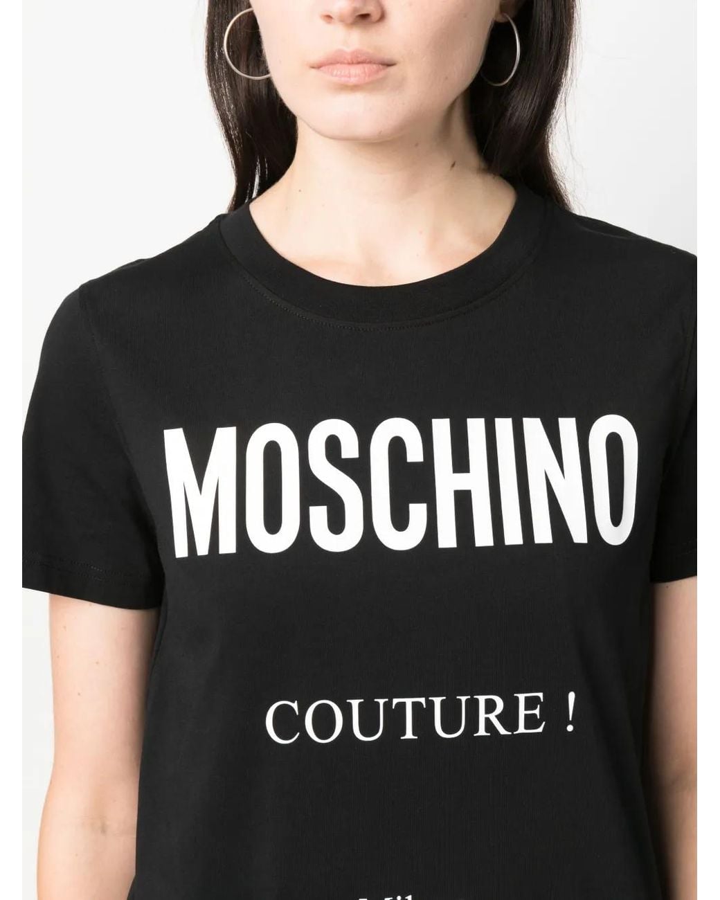 Moschino Black Logo-Print Cotton T-Shirt