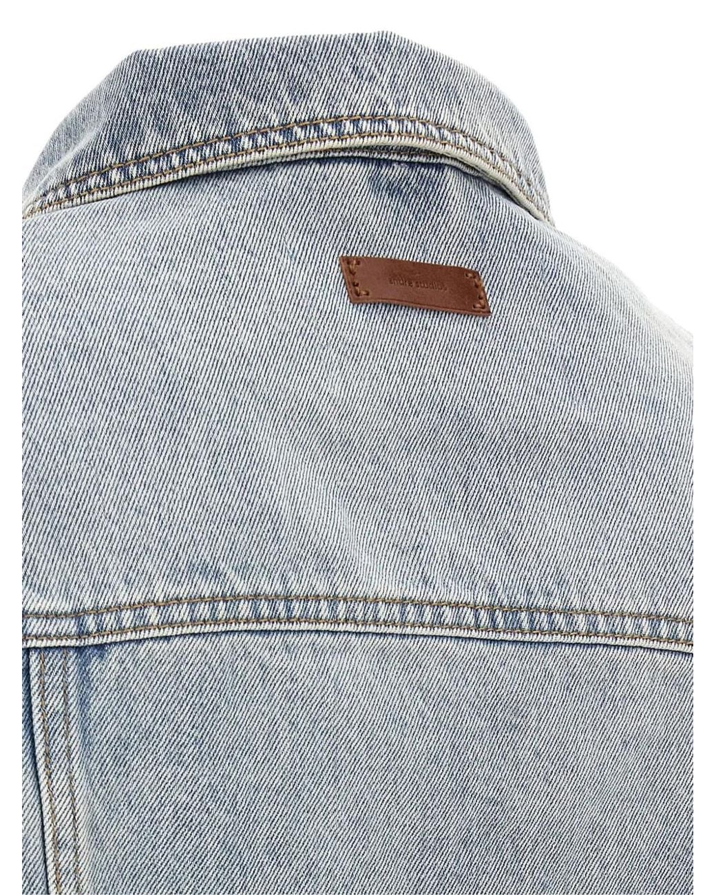 Entire studios Blue Faded-Effect Denim Jacket for men