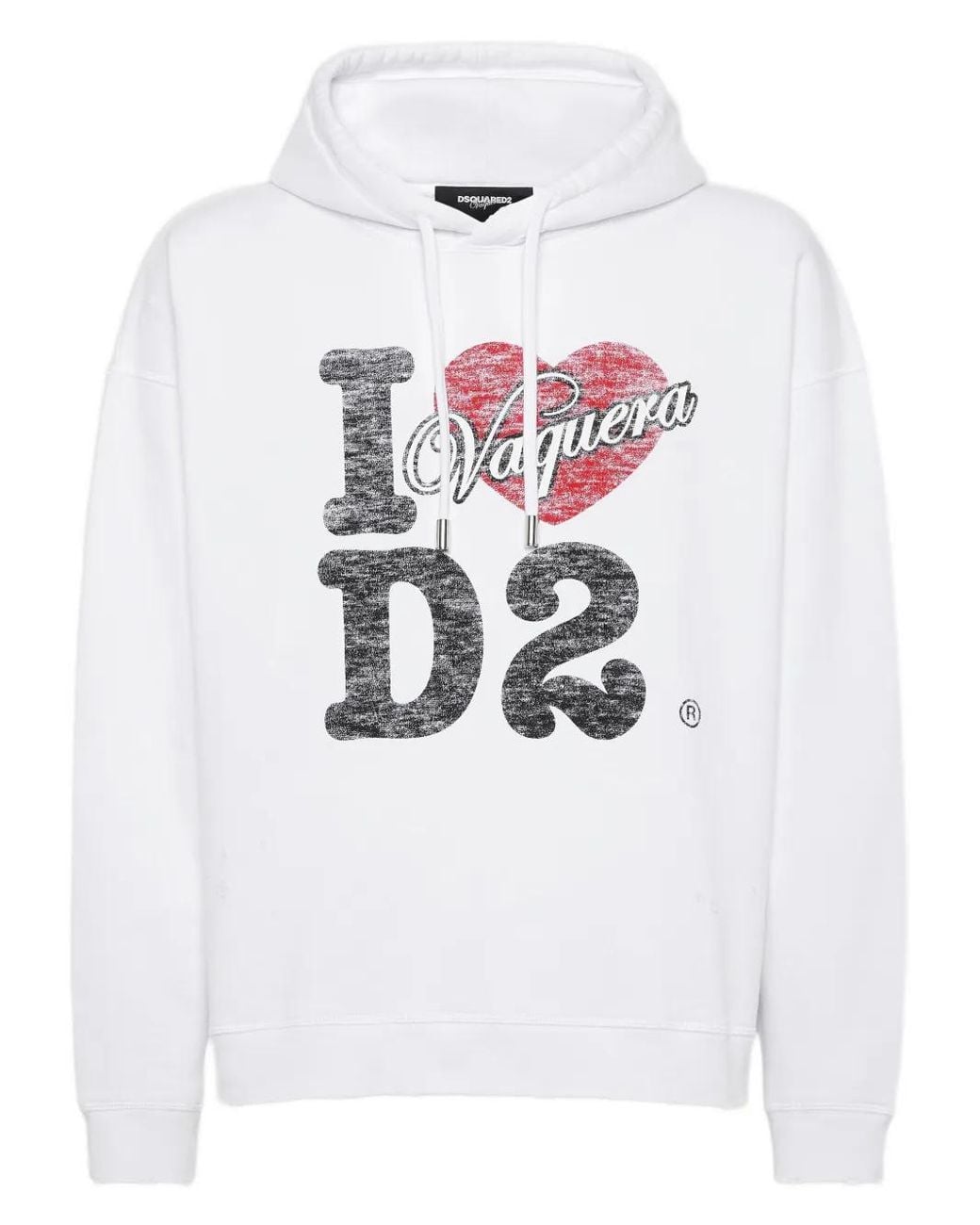 DSquared² White Vaquera Destroyed Relax-Fit Hoodie for men