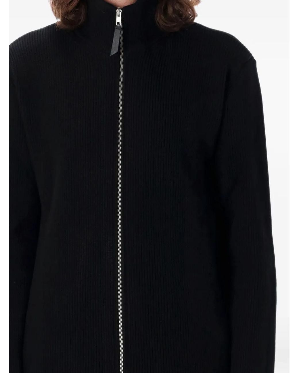 Maison Margiela Black Knit Zip-Up Cardigan for men