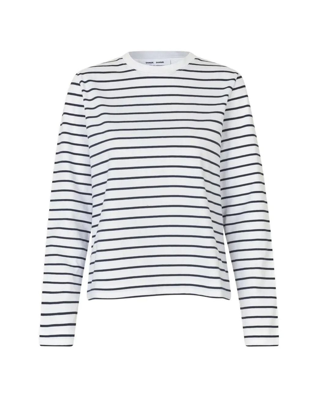 Samsøe & Samsøe White Sacamino Striped Long-Sleeve T-Shirt