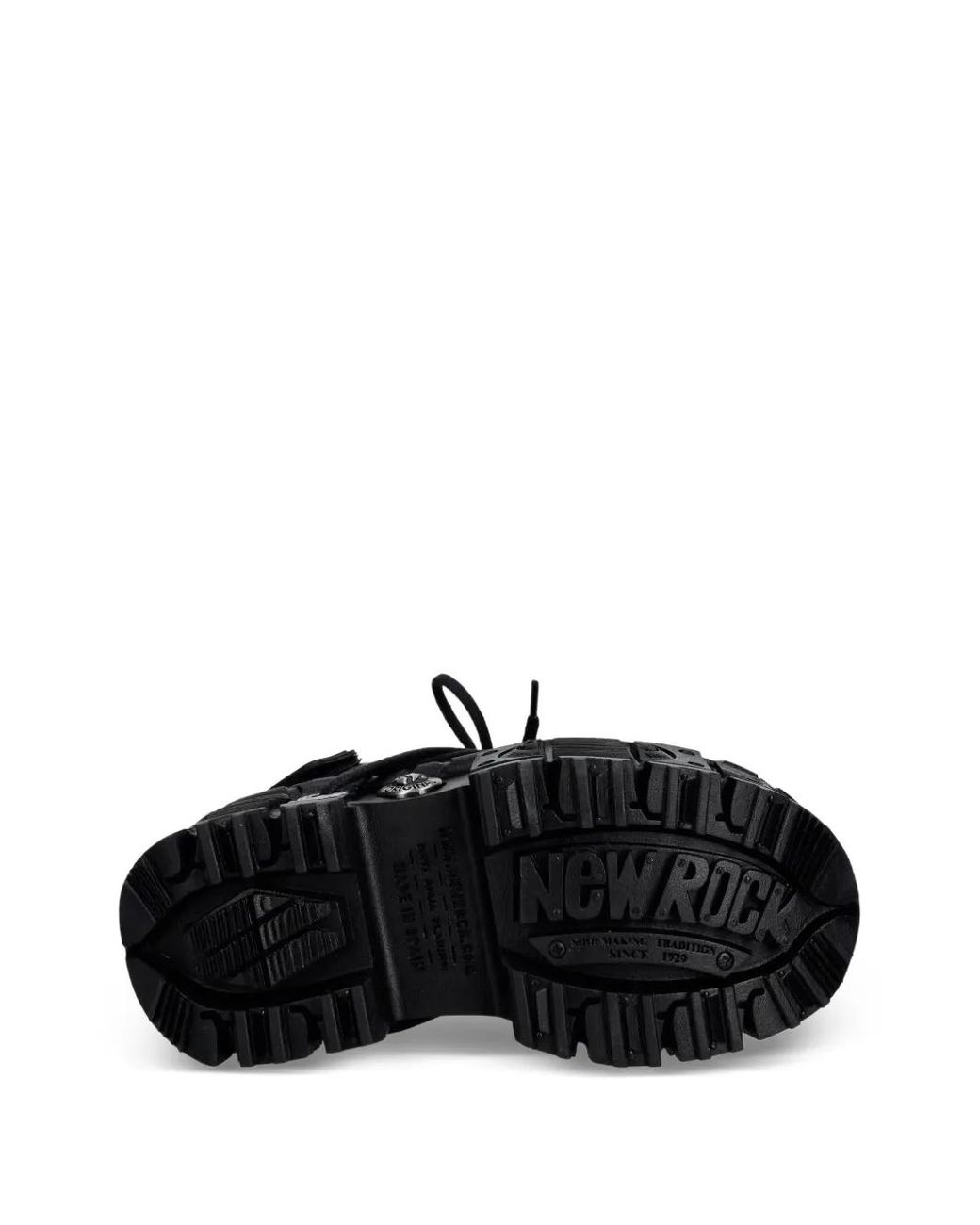New Rock Black Lace-Up Platform Sandals