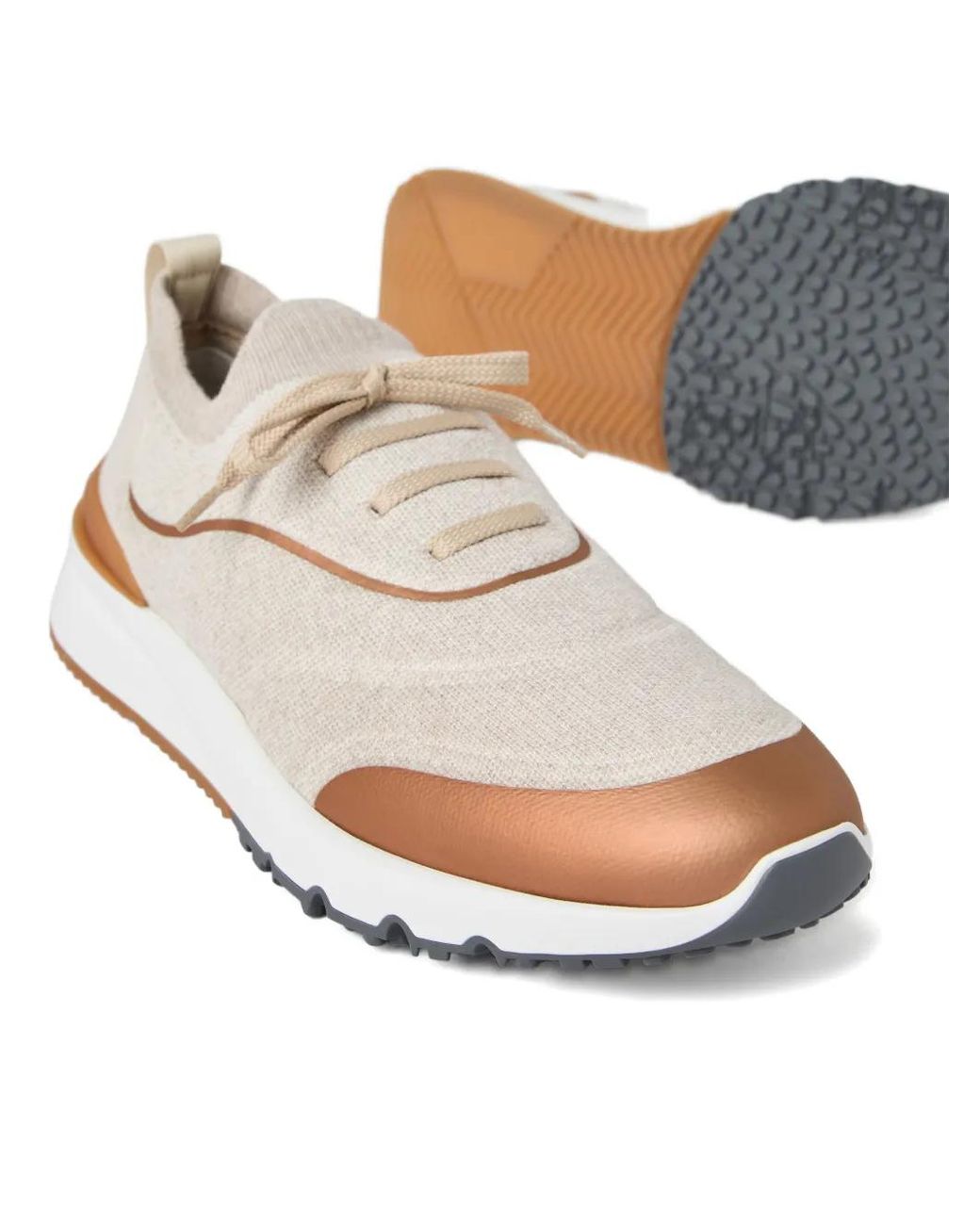Brunello Cucinelli White 'Runners' Sneakers for men