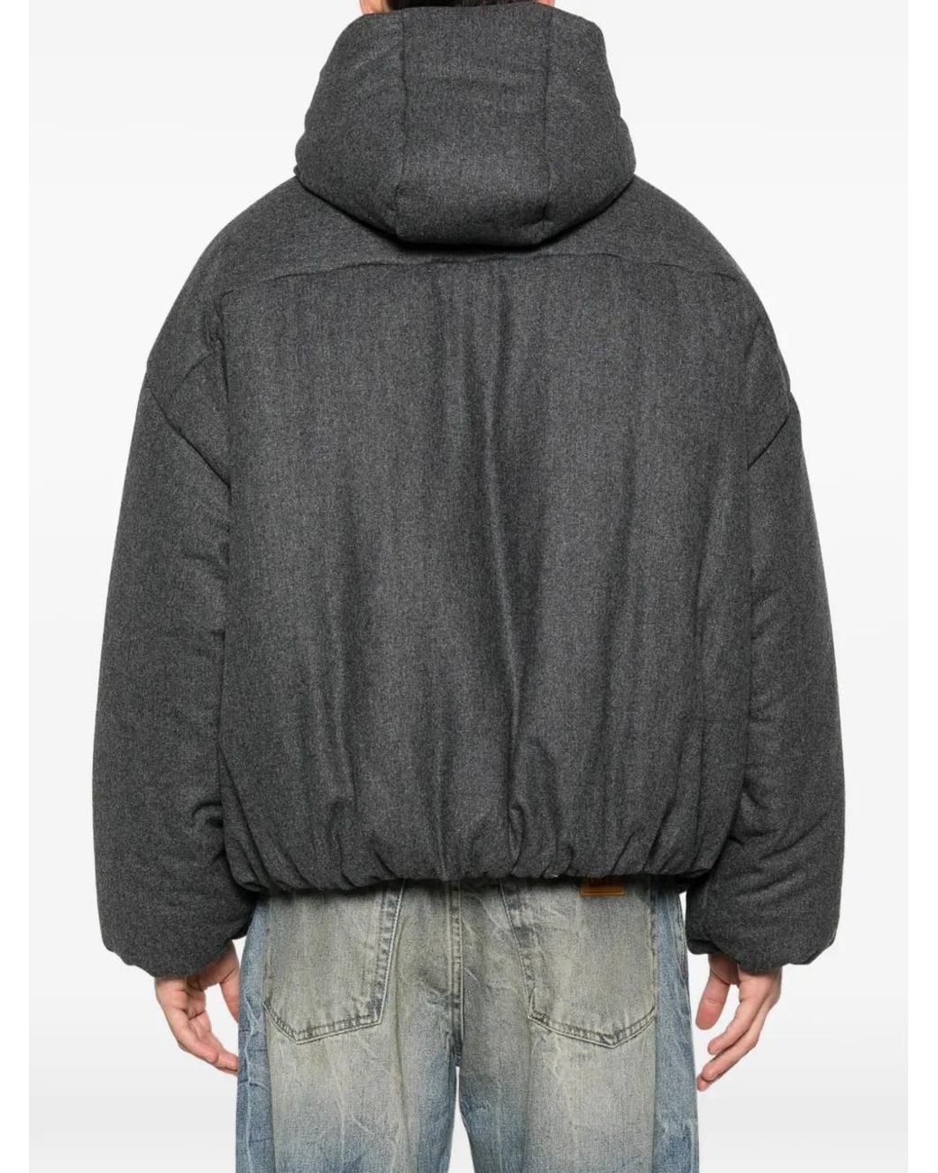 LC23 Gray Hooded Padded Jacket for men