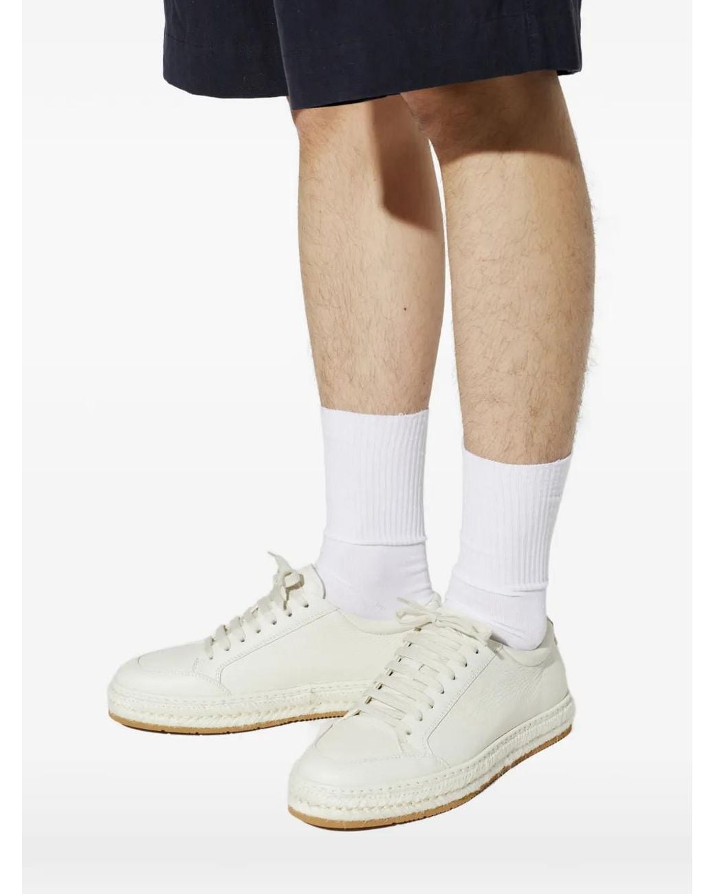 Giorgio Armani White Leather Sneakers for men