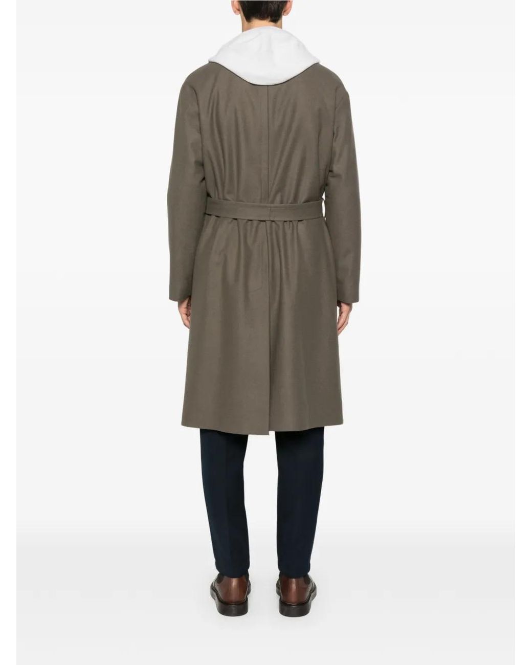 Hevò Gray Ostuni Belted Coat for men