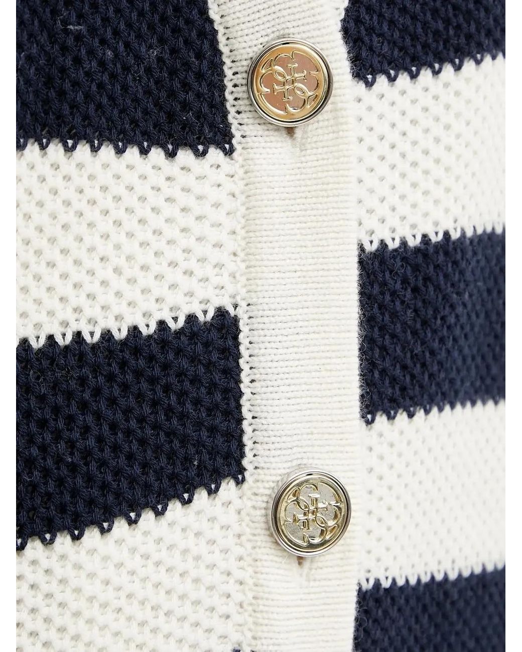 Guess Blue Striped Buttoned Cardigan