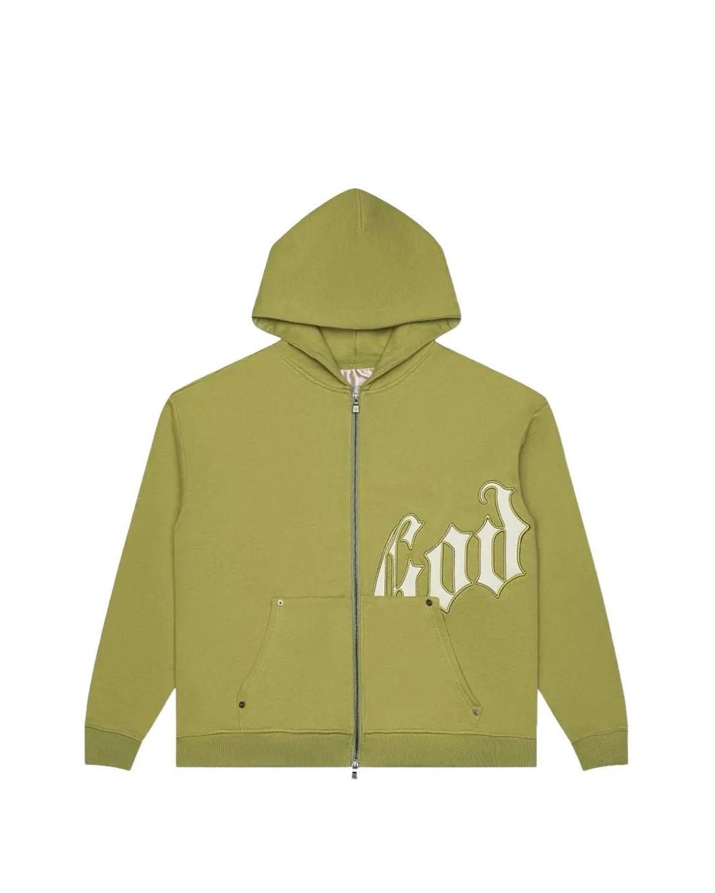 Godspeed Green Logo-Patch Zip-Up Hoodie for men