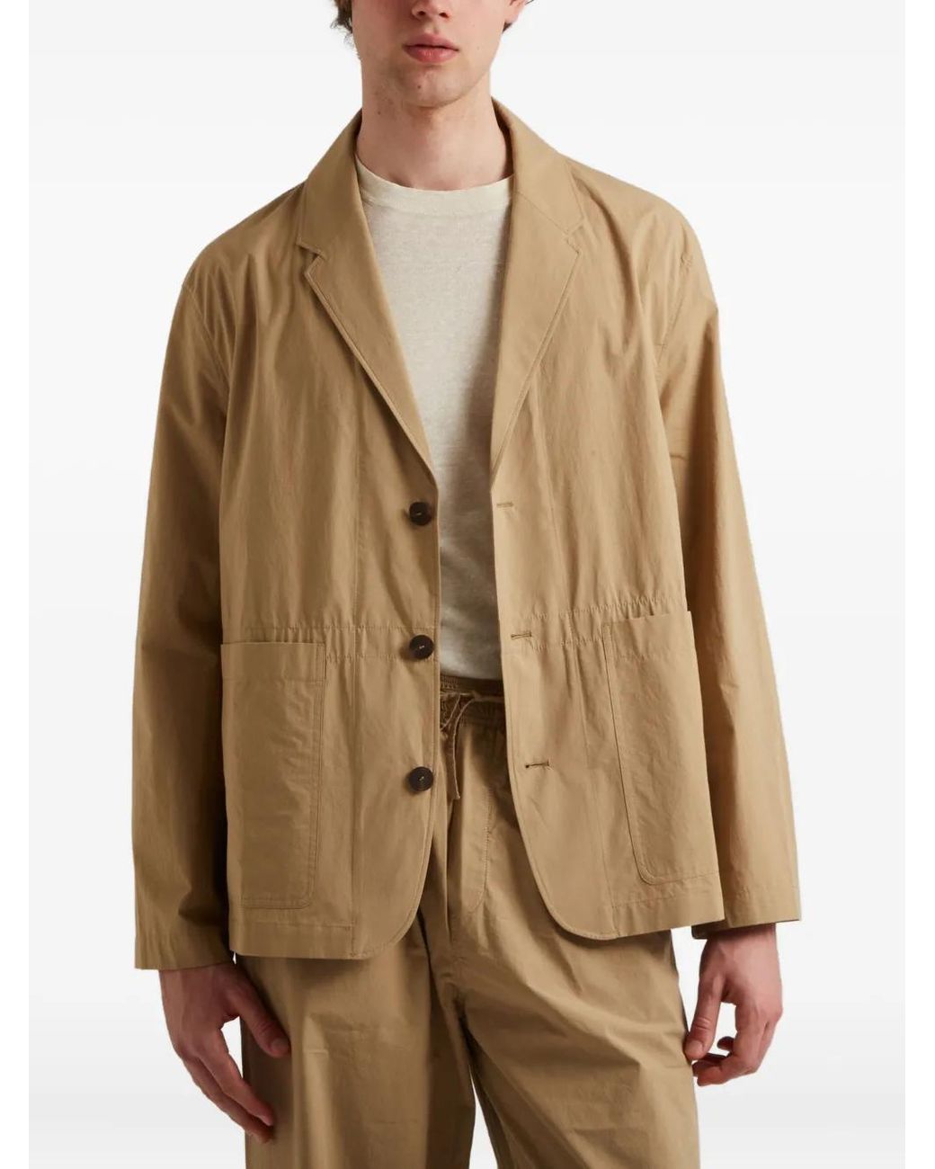 Studio Nicholson Natural Three-Button Patch-Pocket Jacket for men