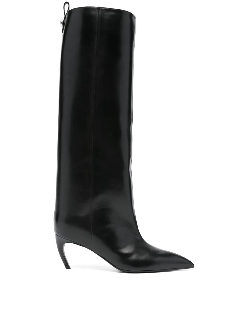 The Attico Black Leather Boots 'Lea'