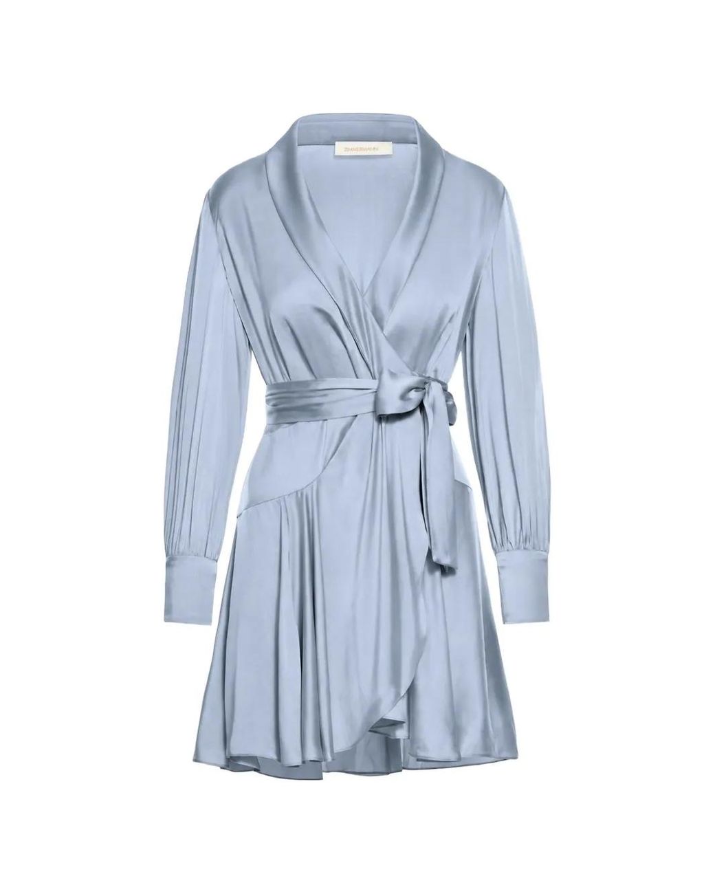 Zimmermann Blue Silk Wrap Mini Dress