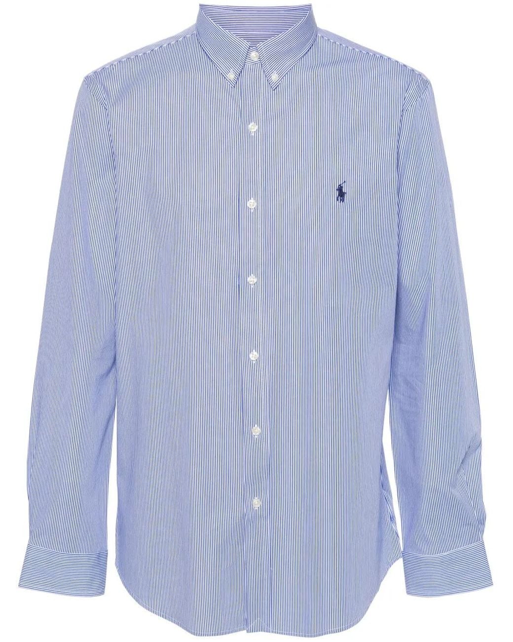 Polo Ralph Lauren Blue Tailored Long Sleeve Sport Shirt for men