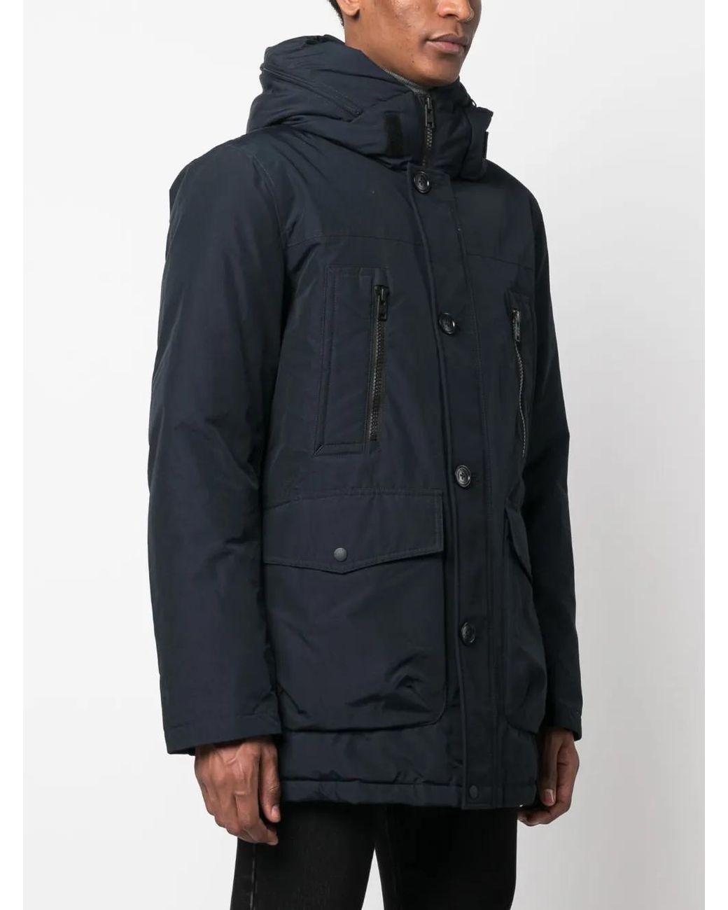 Woolrich Blue Dark Oversize Coat for men