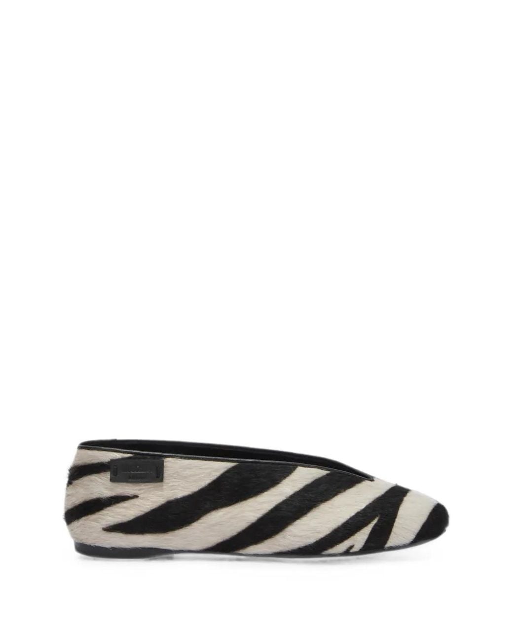 Moschino White Zebra-Print Ballet Flats