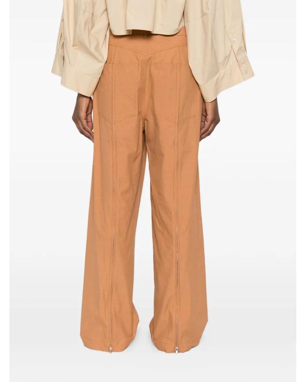 Erika Cavallini Semi Couture White Pocket Trousers