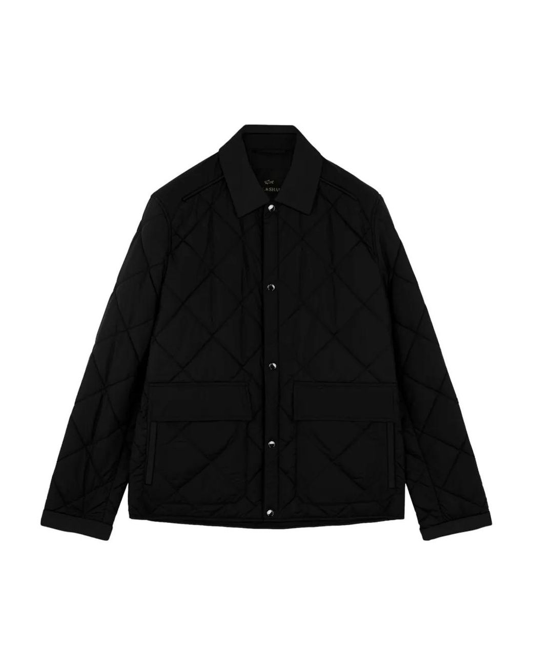 Paul & Shark Black Quilted Technical Jacket for men