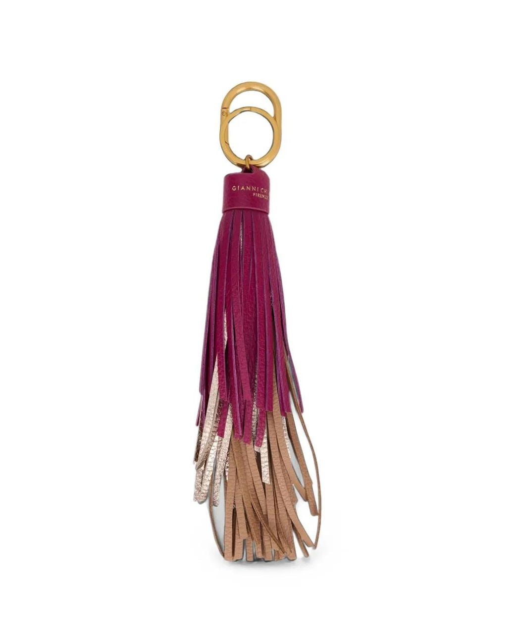 Gianni Chiarini Purple Tassel Leather Keychain