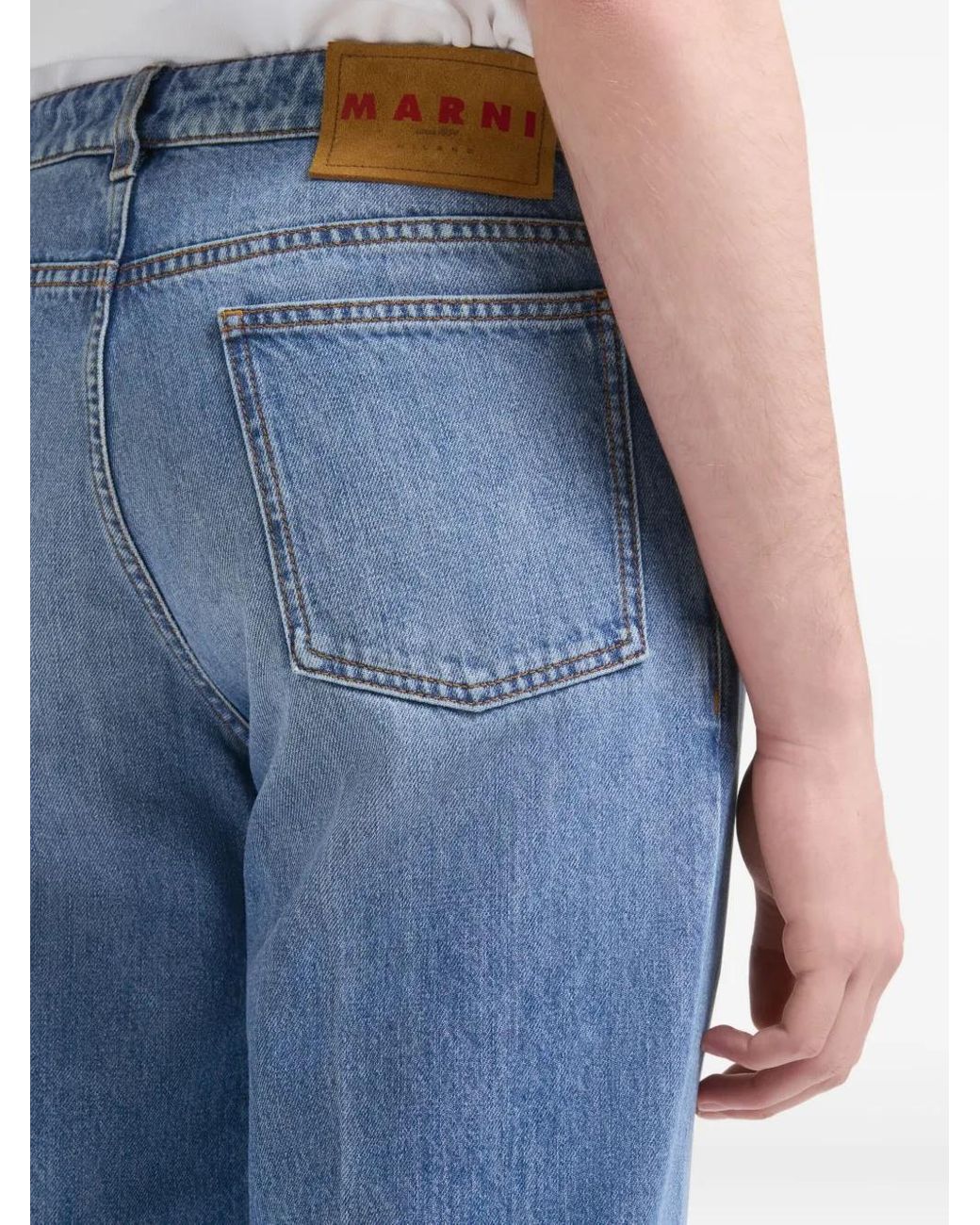 Marni Blue Washed Bull Denim 5-Pocket Jeans for men