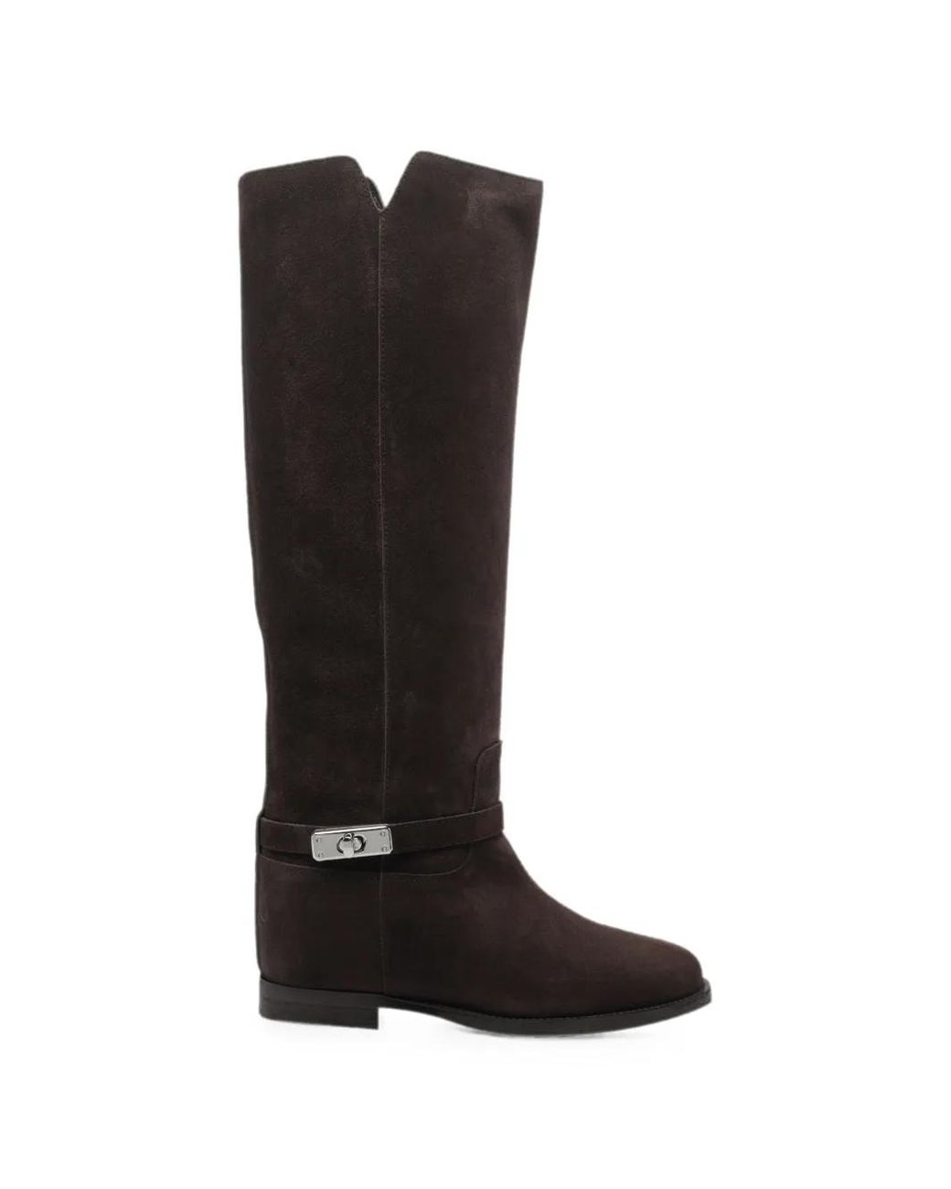 Via Roma 15 Black Padlock Suede Boots