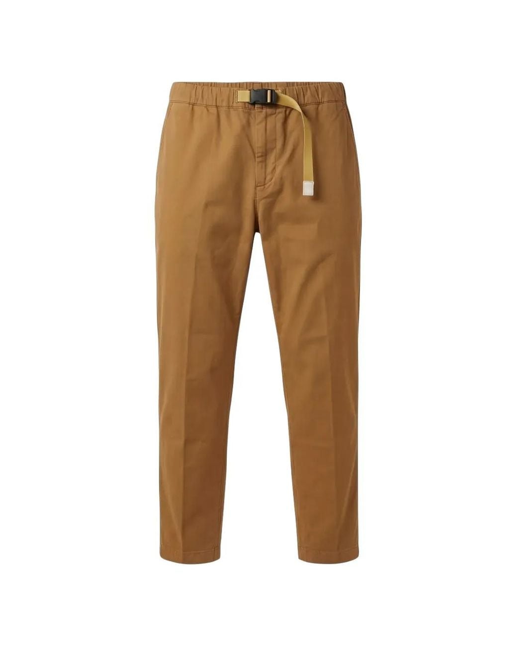 White Sand Natural Buckle-Fastening Belt Trousers for men