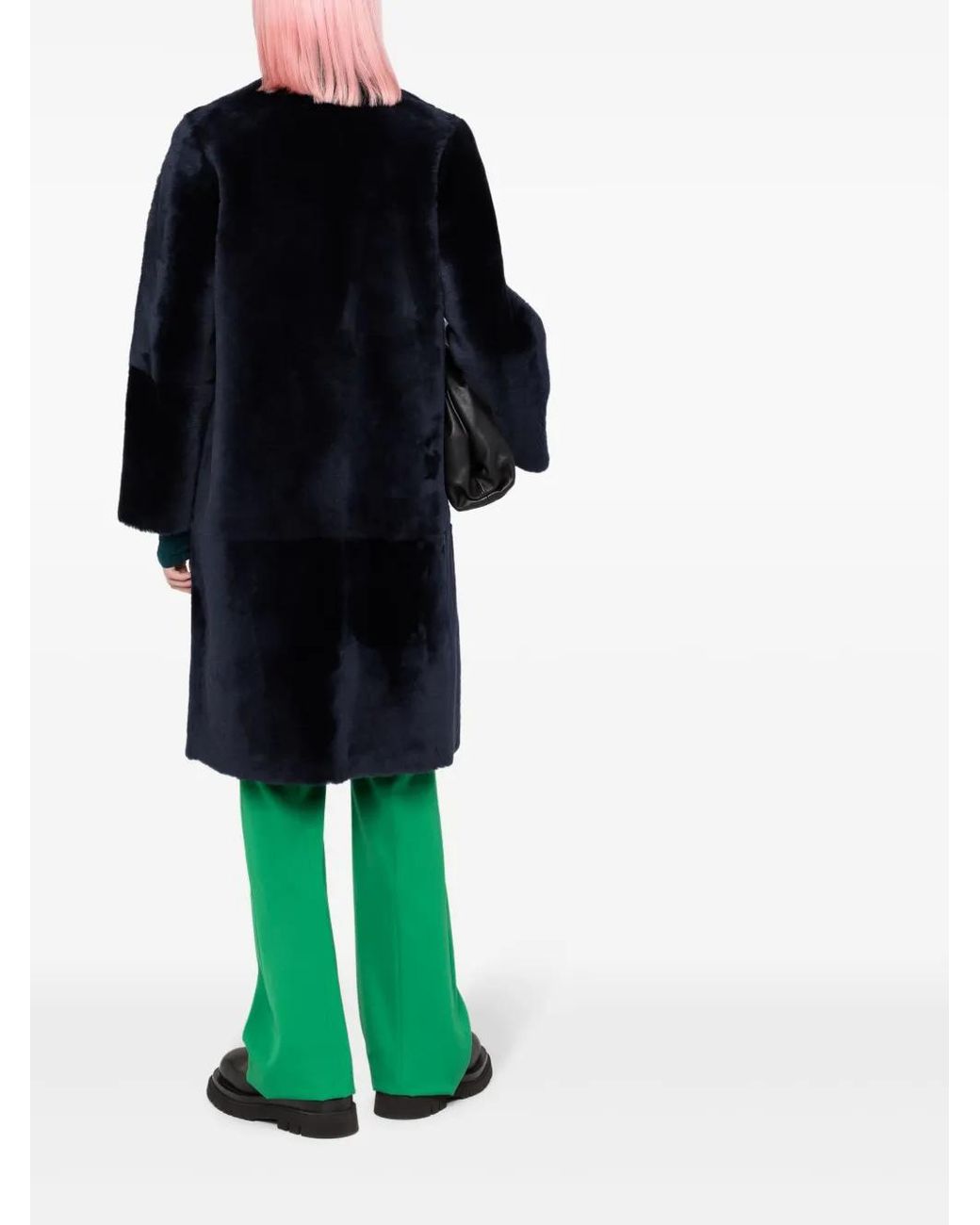 Liska Black Reversible Leather Shearling Coat