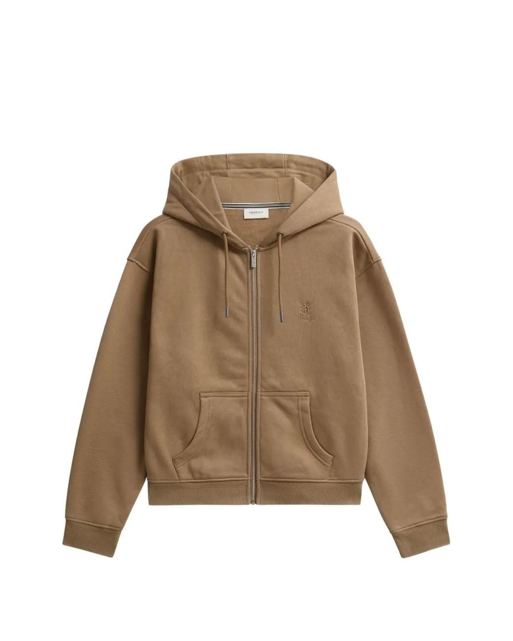 Pringle of Scotland Natural Logo-Embroidered Zip-Up Hoodie