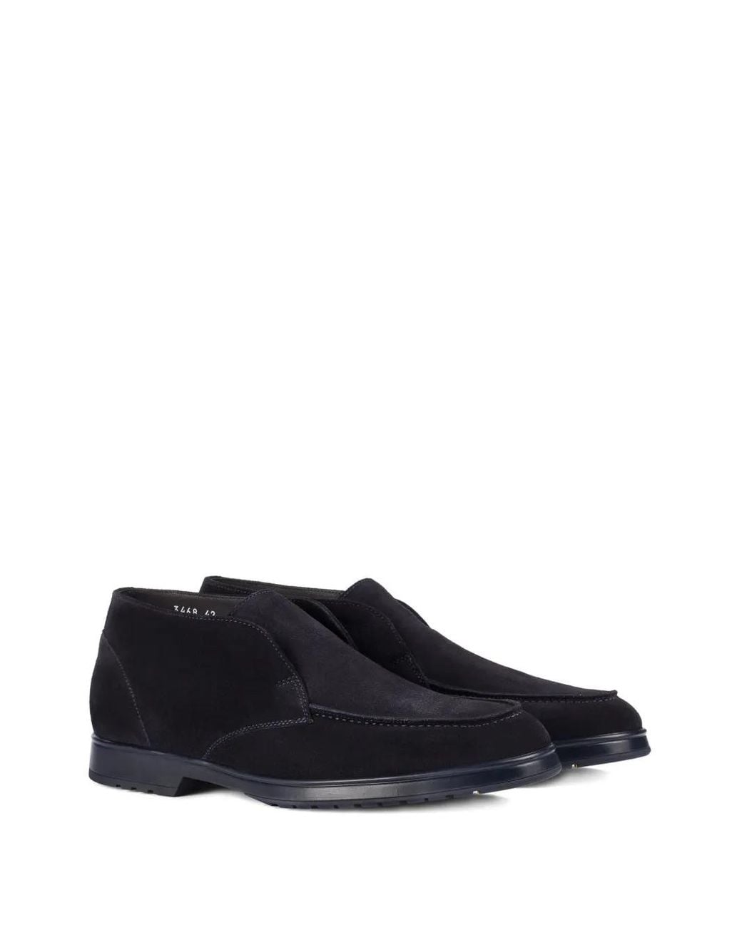Doucal's Blue Suede Slip-On Boots for men