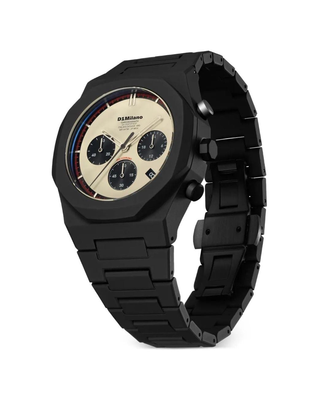 D1 Milano Black Polychrono 40.5Mm Watch for men