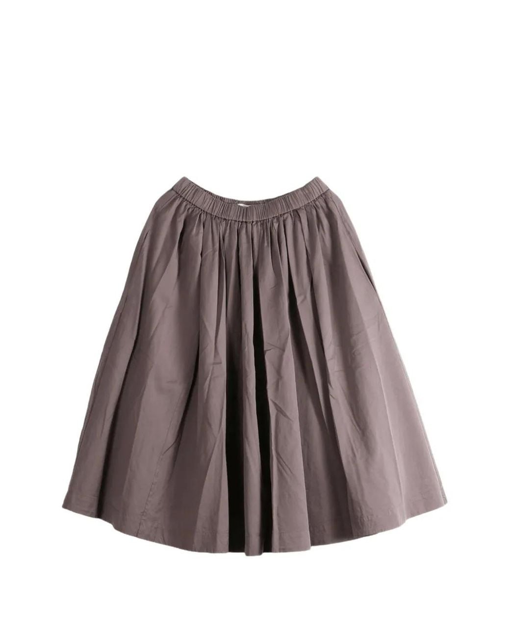 Casey Casey Brown A-Line Gathered Elasticated-Waist Midi Skirt
