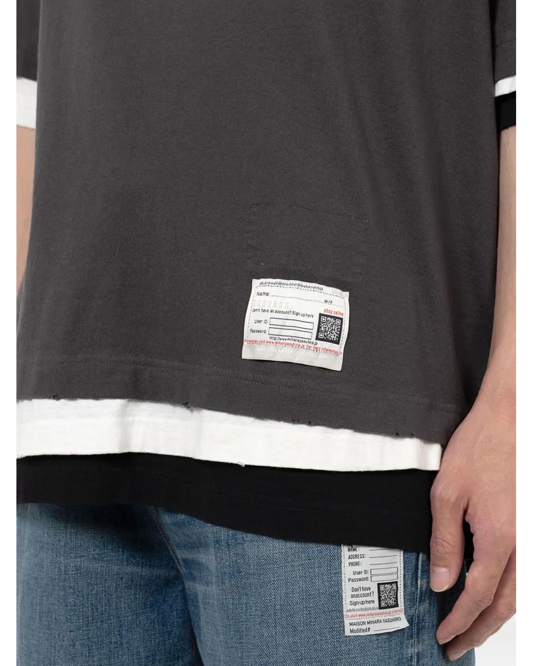 Maison Mihara Yasuhiro Black Layered Pocket T-Shirt for men