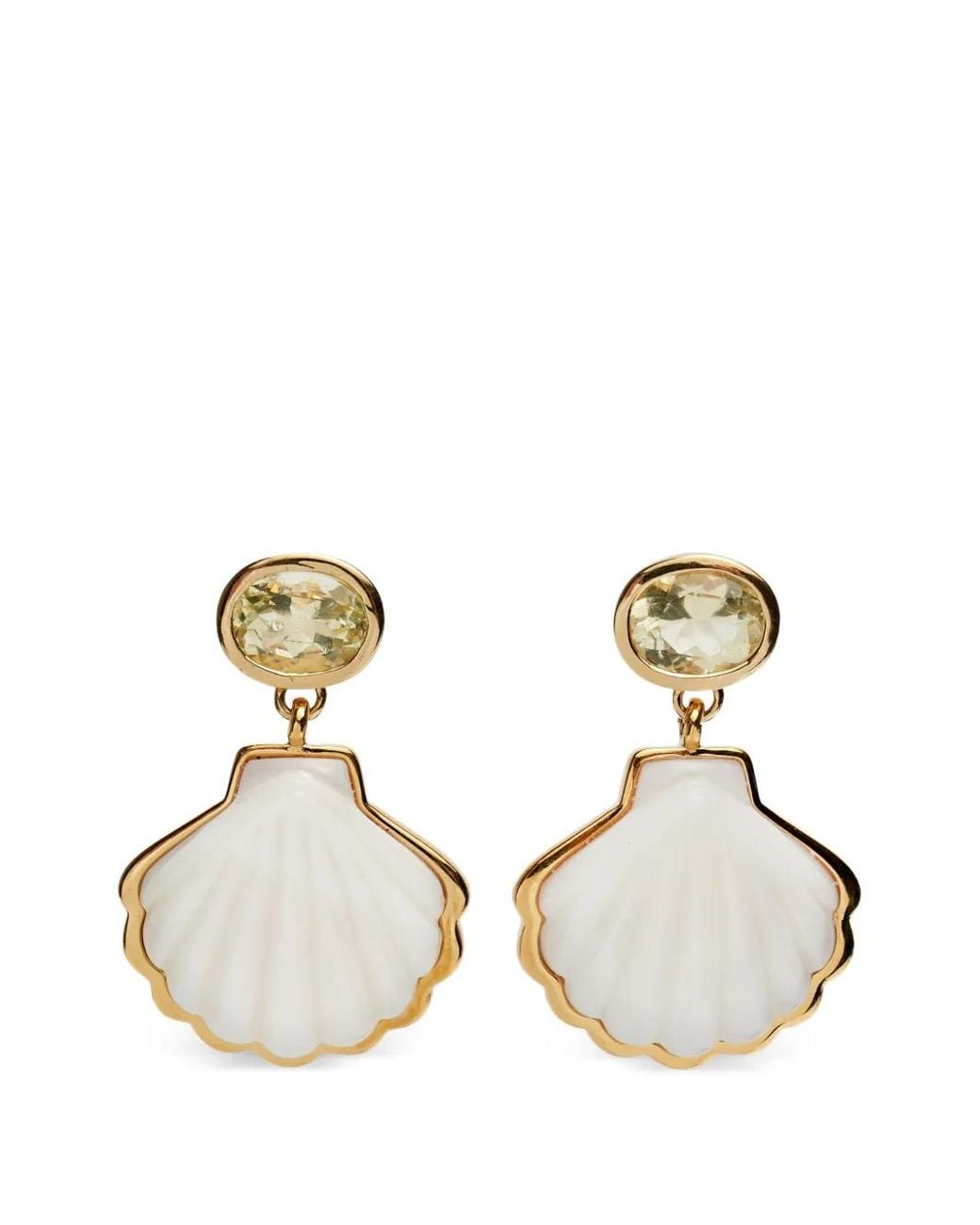 Lizzie Fortunato Metallic Boucles D'Oreilles Pendantes Luna À Motif Coquillage
