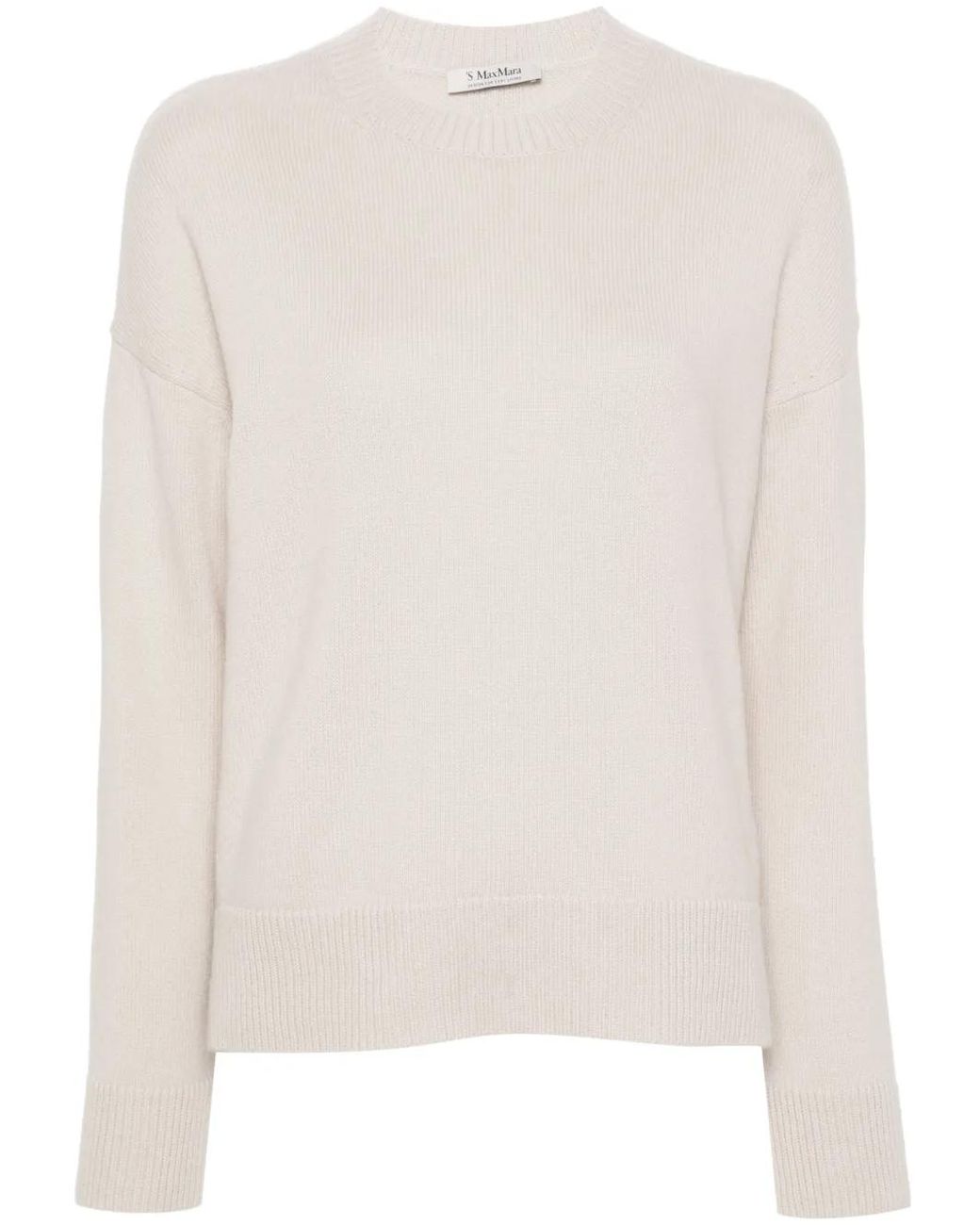 Max Mara White Ribbed-Knit Jumper