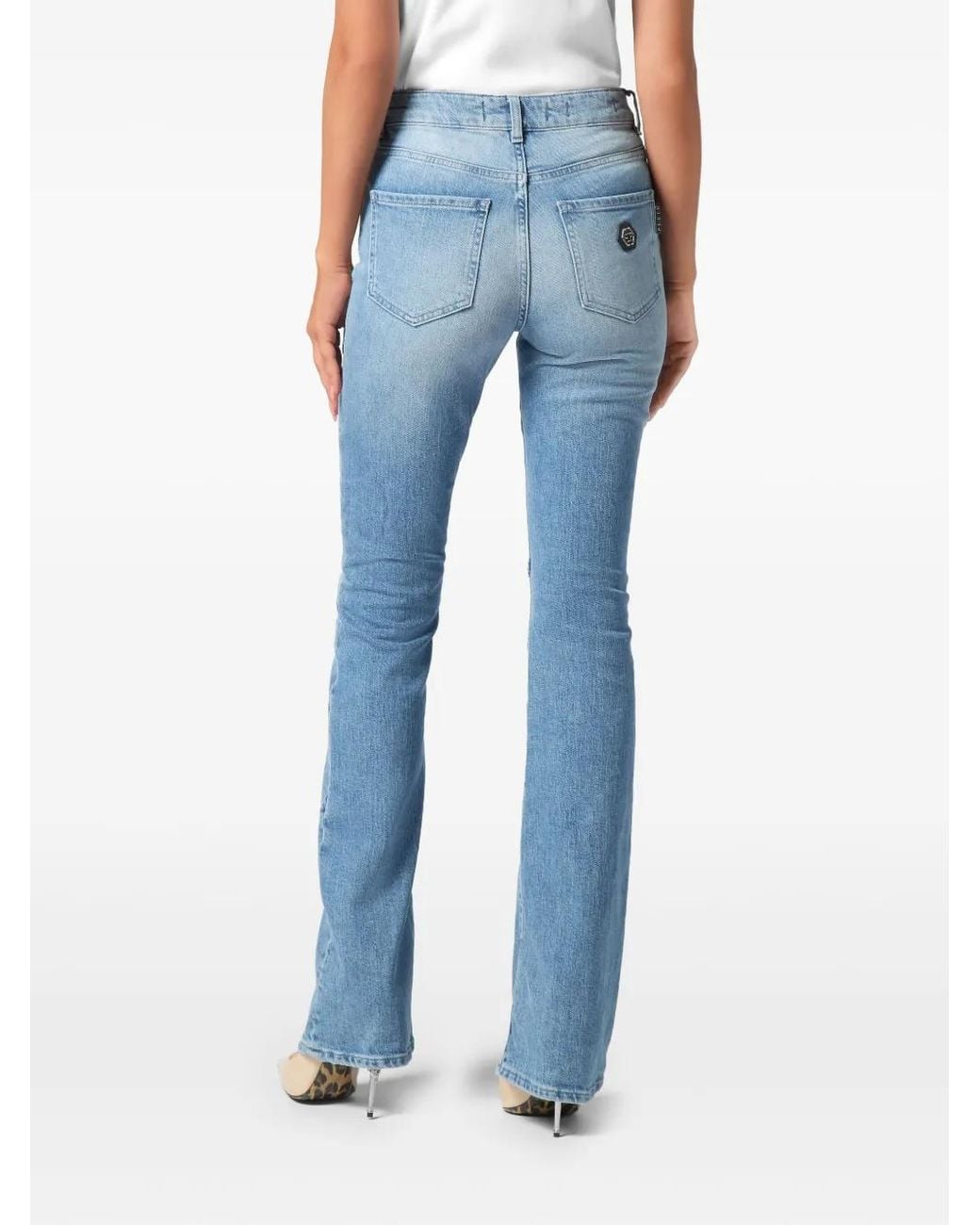 Philipp Plein Blue Flared Jeans