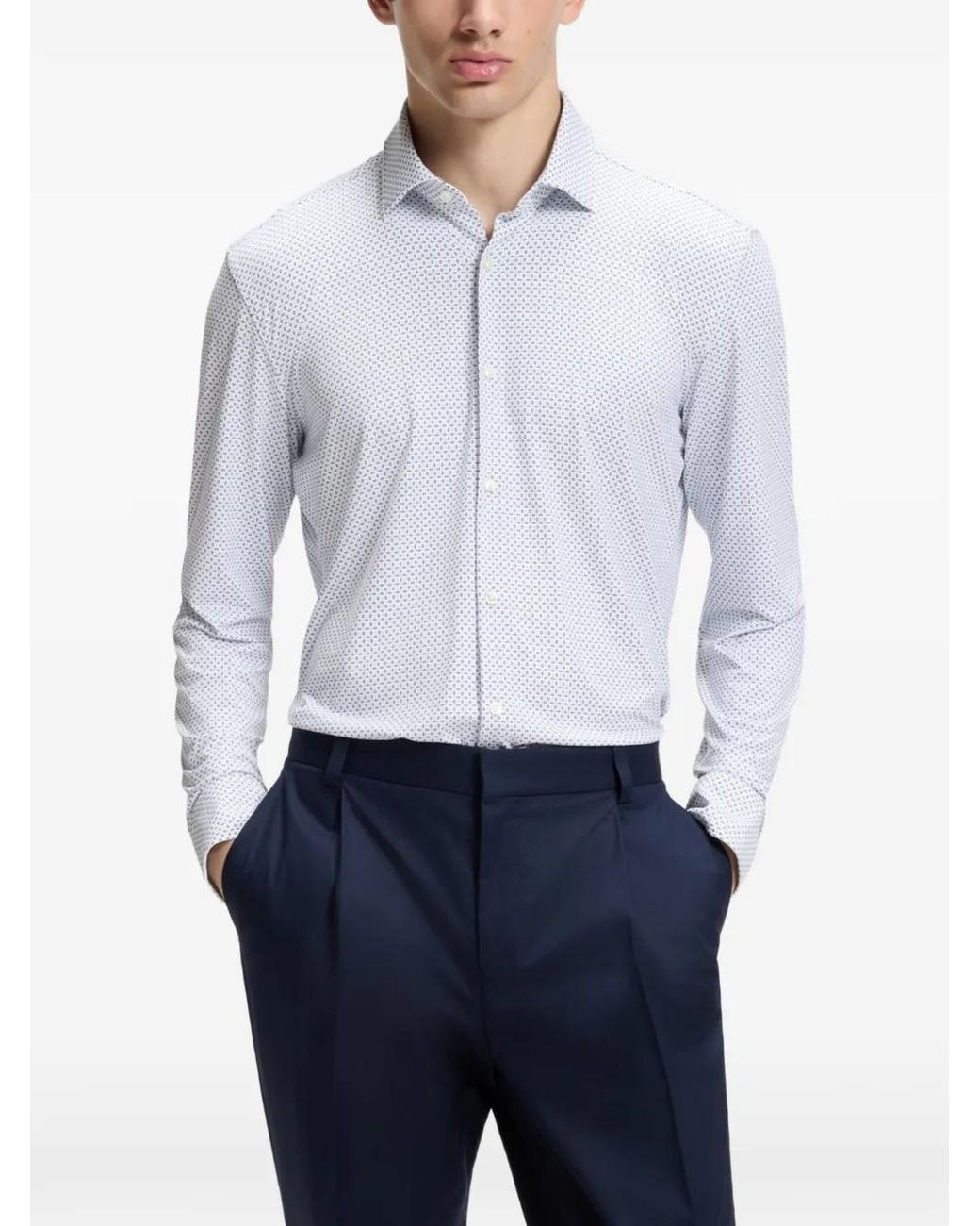 HUGO White Patterned Shirt for men