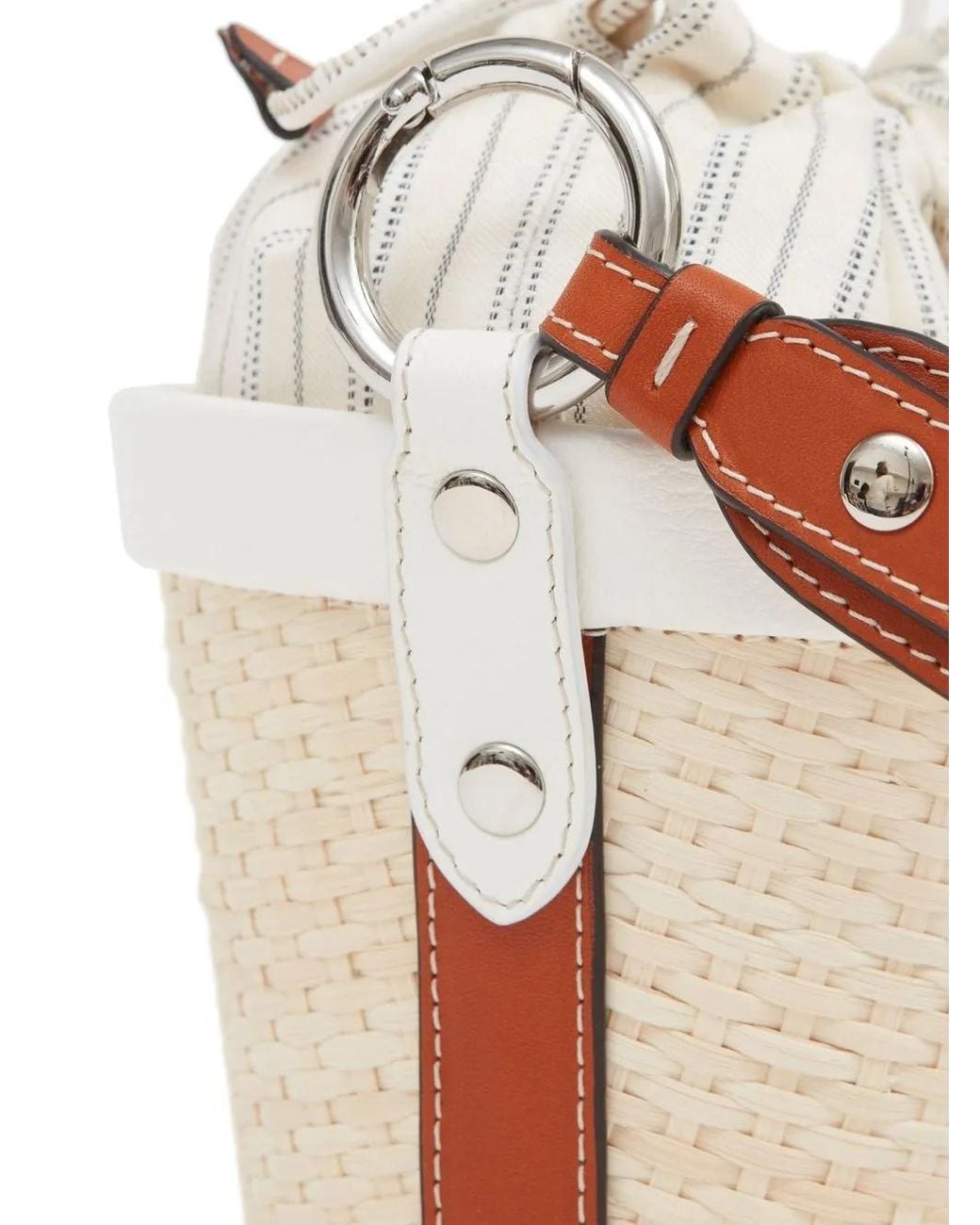 Maison Margiela White Fire Woven Bucket Bag for men
