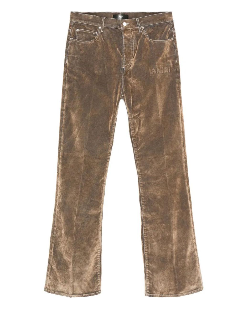 Amiri Natural Embroidered Flare Jeans for men