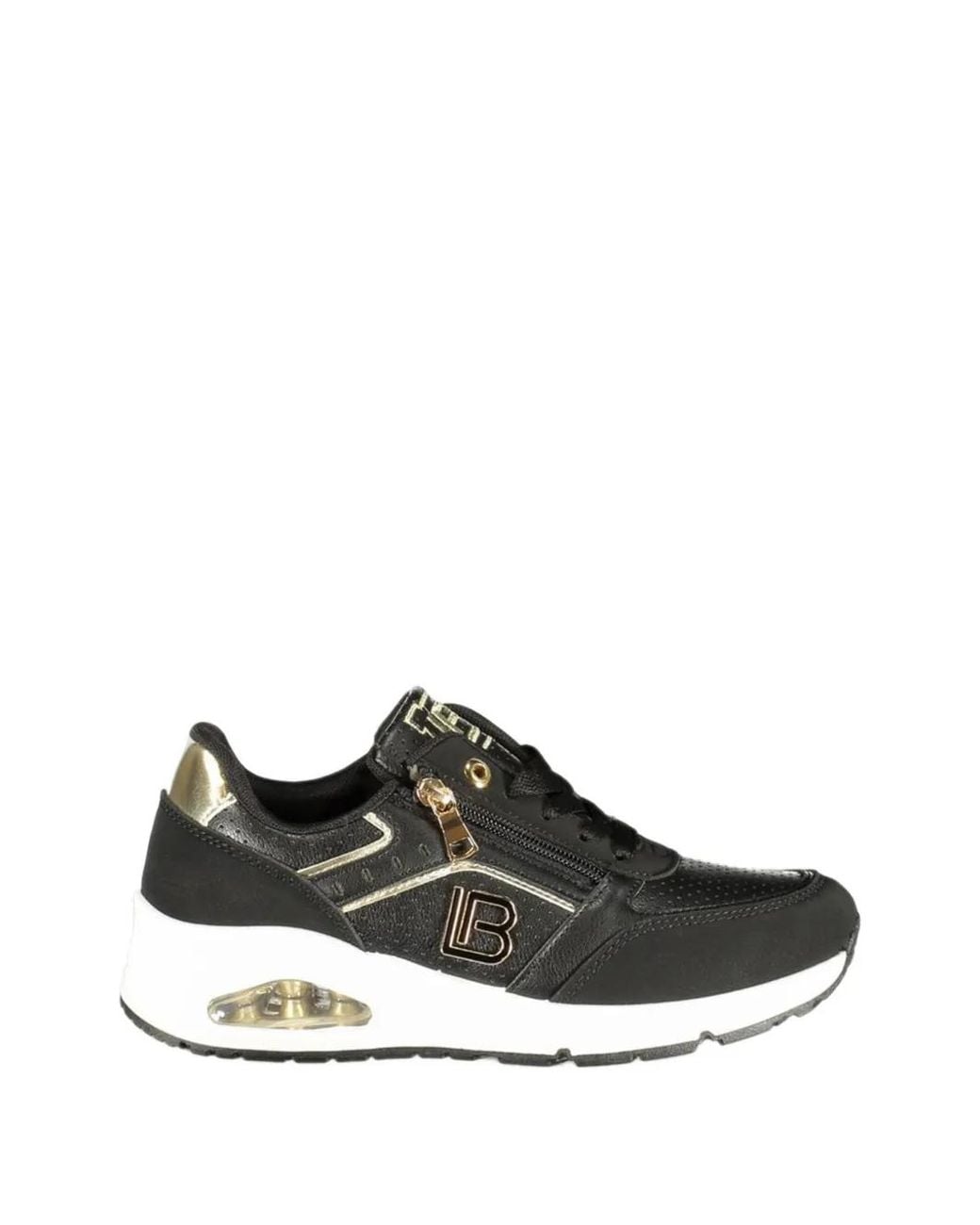 Laura Biagiotti Black Logo-Plaque Zip-Detail Sneakers