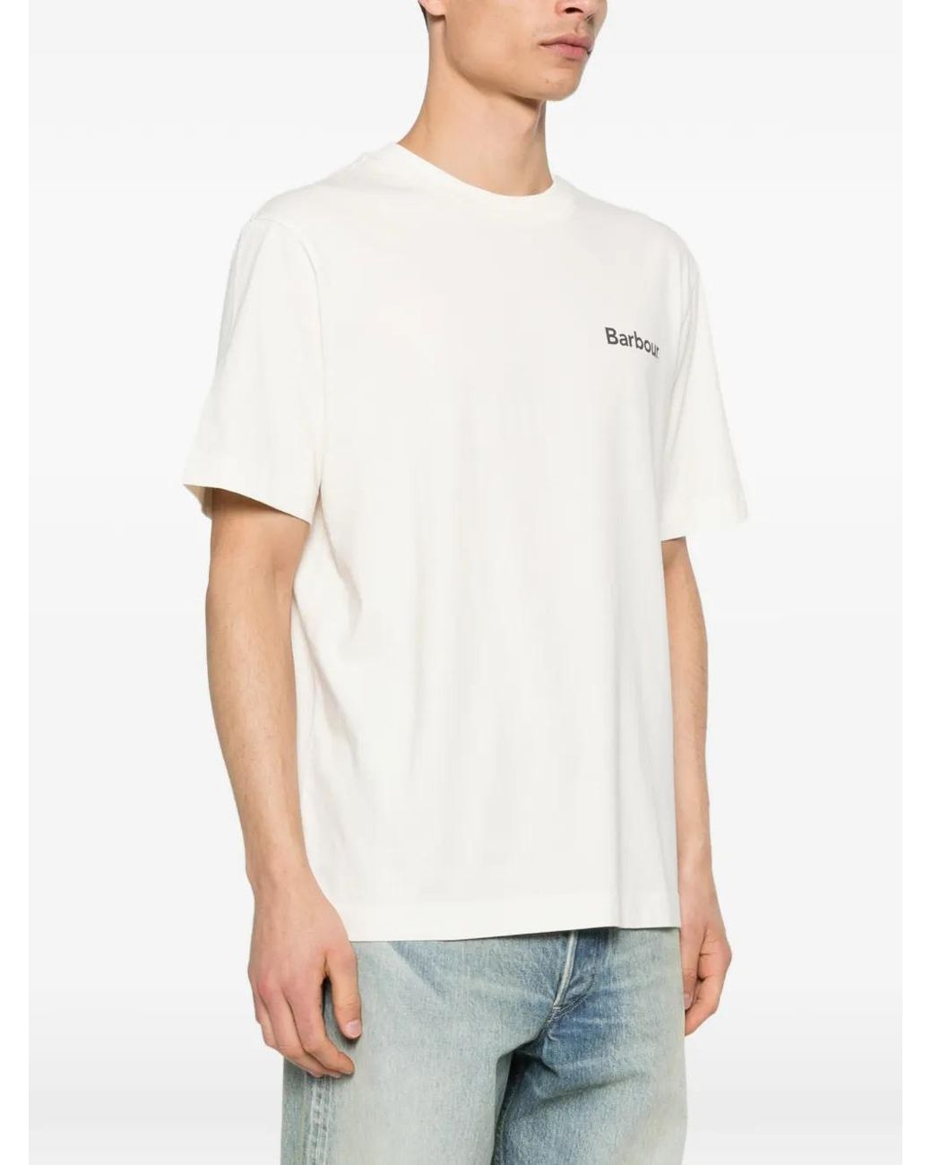 Barbour White T-Shirt À Logo Imprimé for men