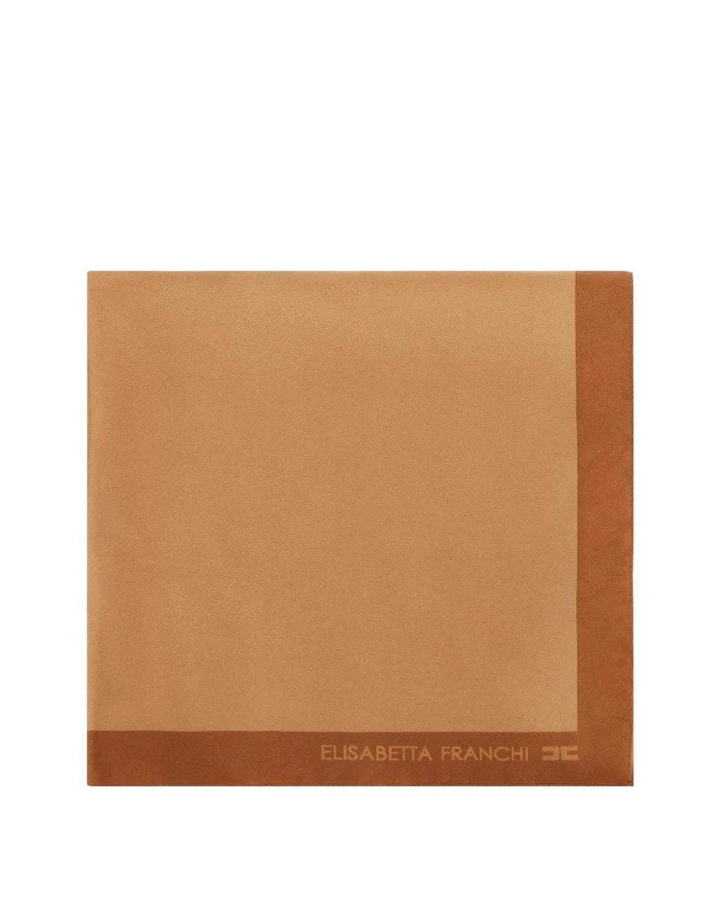 Elisabetta Franchi Brown Silk Foulard Scarf