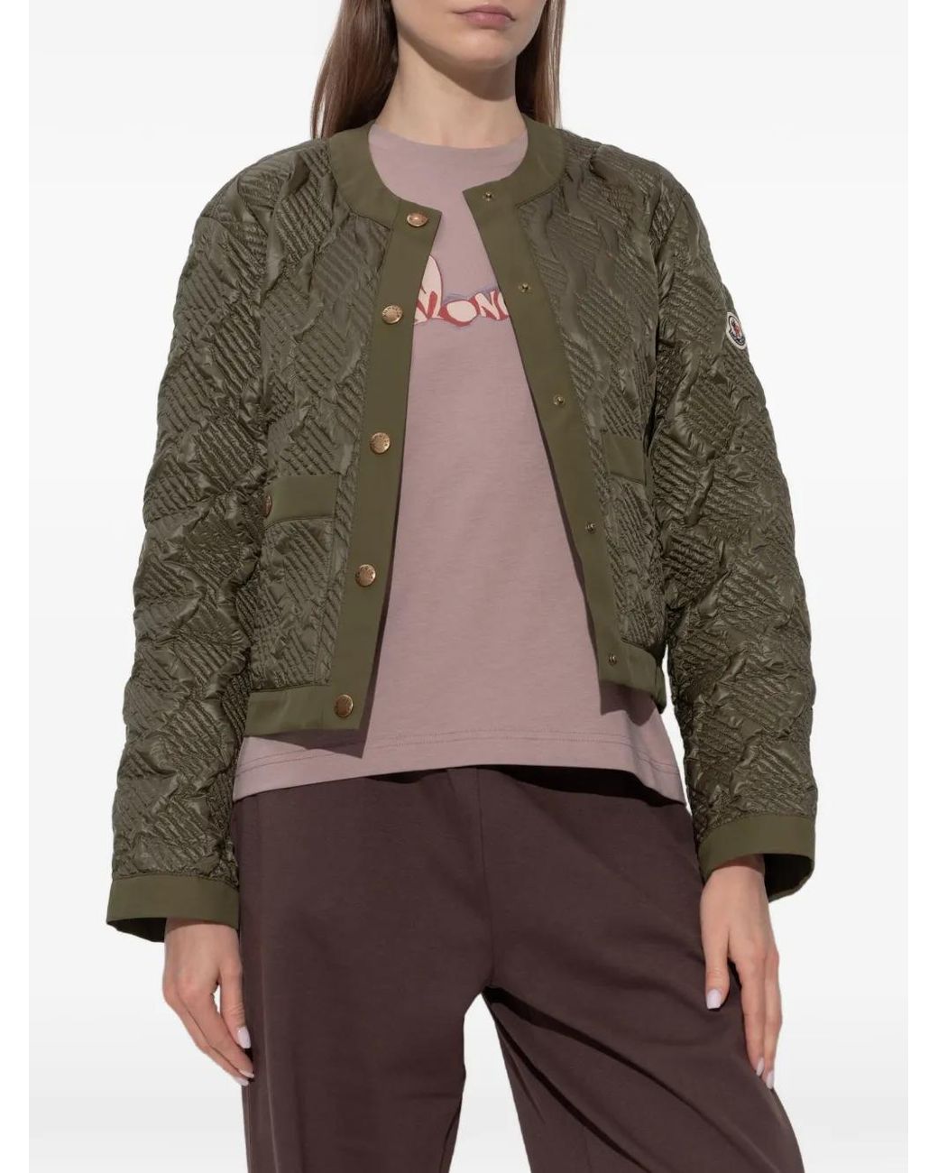 Moncler Green Libellule Quilted Jacket