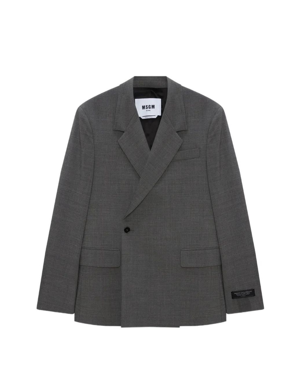 MSGM Black Blazer À Boutonnière Croisée for men