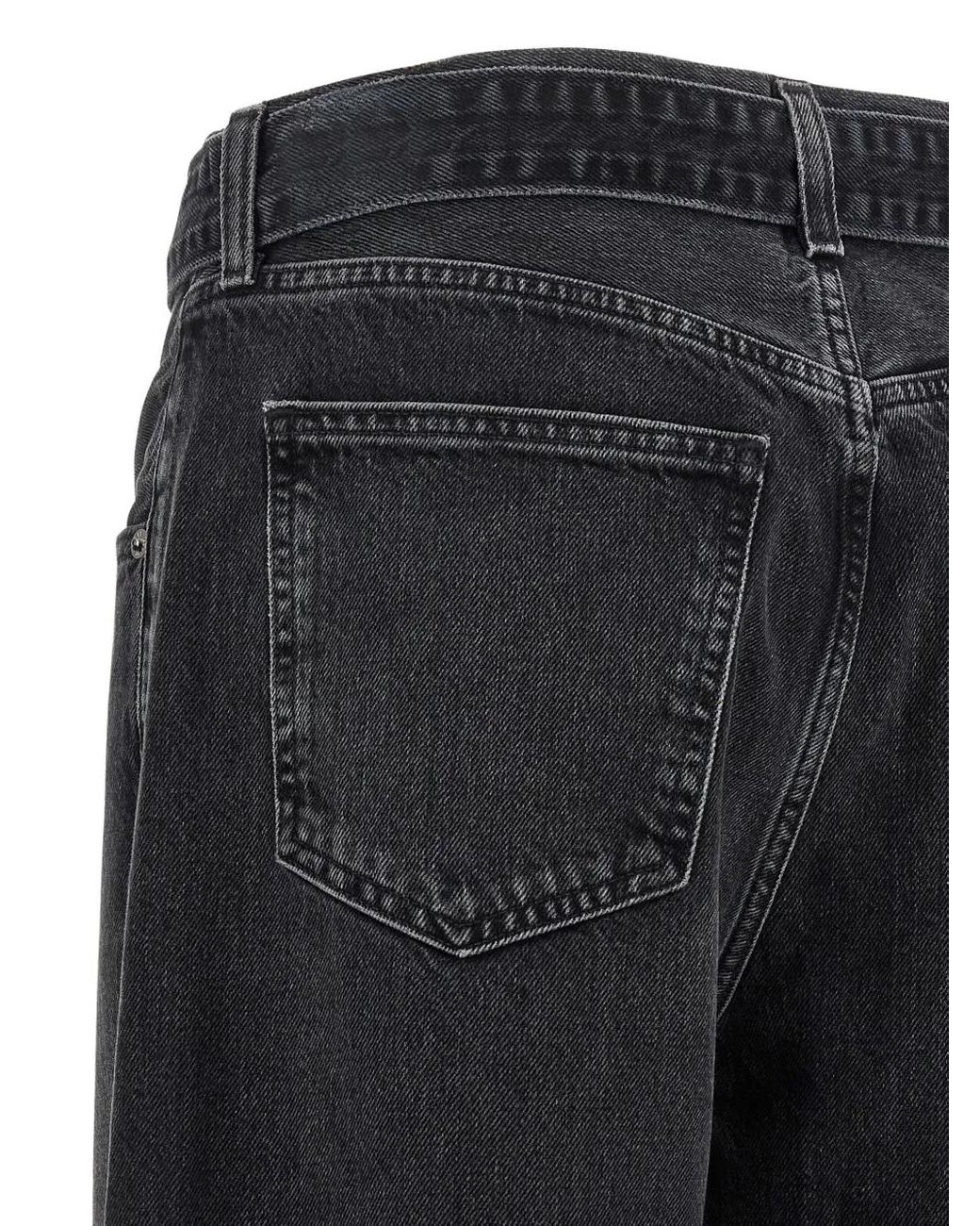 Agolde Black Jeans Cuffer Taper Washed Effect