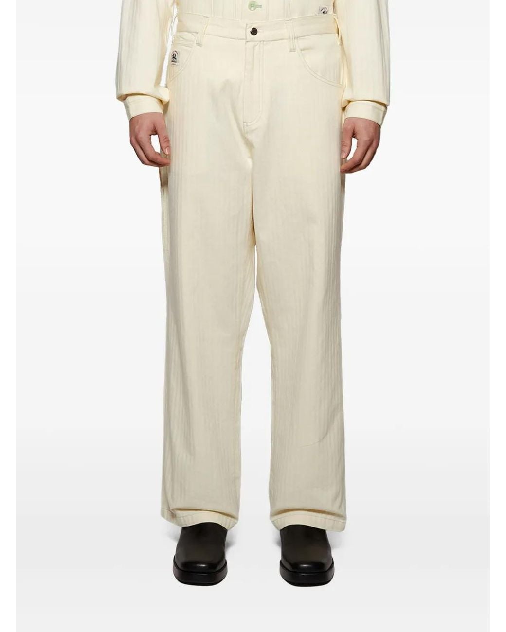 Bode Natural Logo-Patch Trousers for men