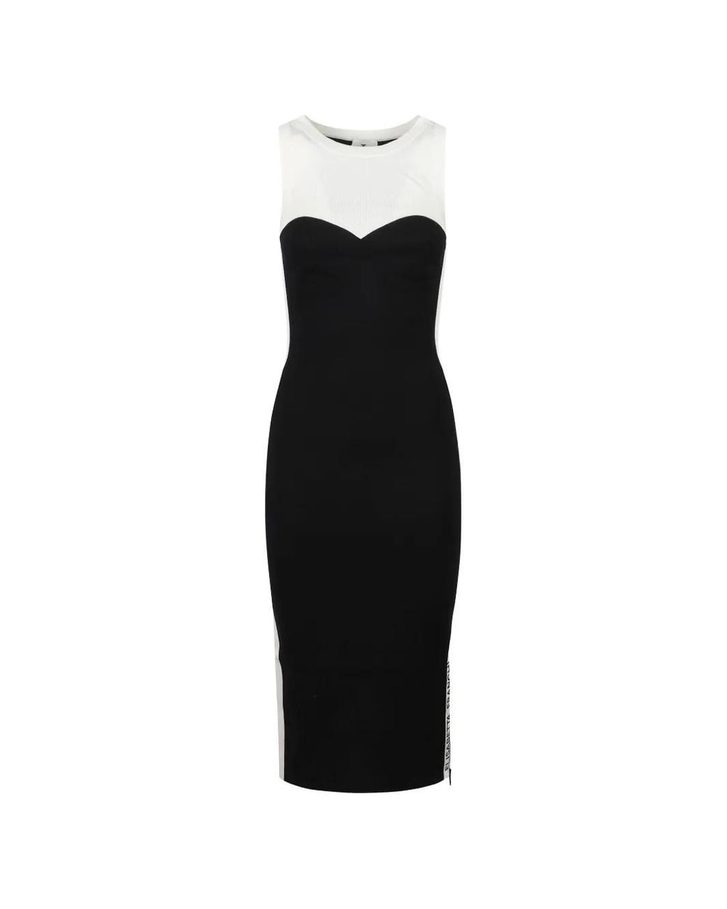 Elisabetta Franchi Black Contrast-Panel Sleeveless Dress