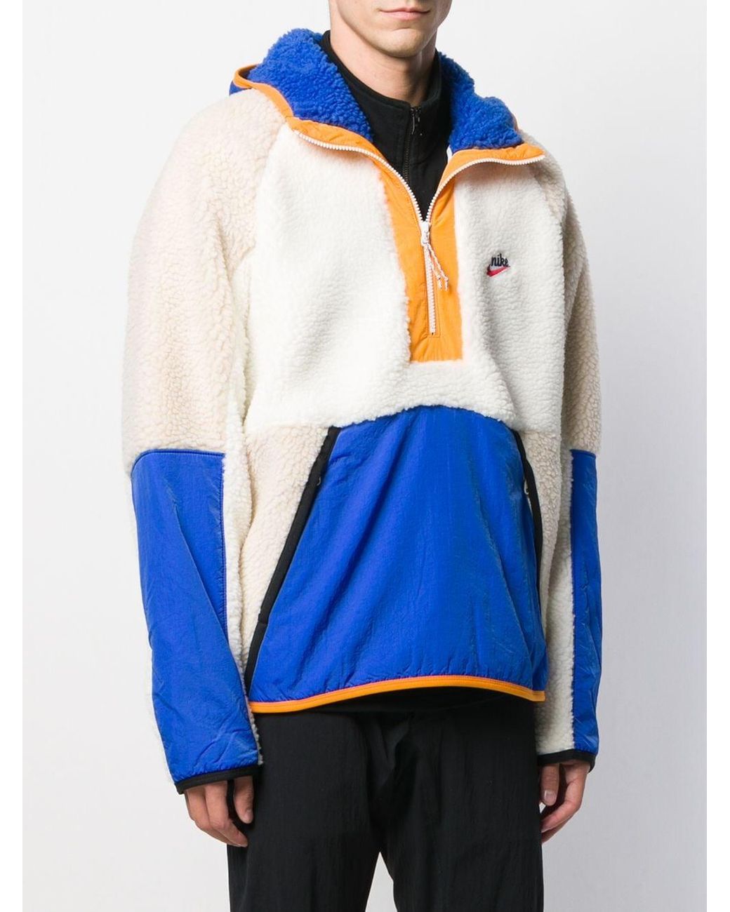 Nike Sherpa Fleece Hooded Jacket in White for Men | Lyst