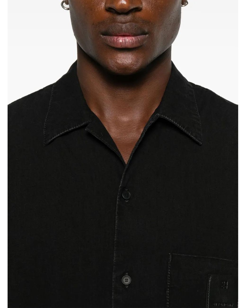 Givenchy Black Logo-Patch Shirt for men