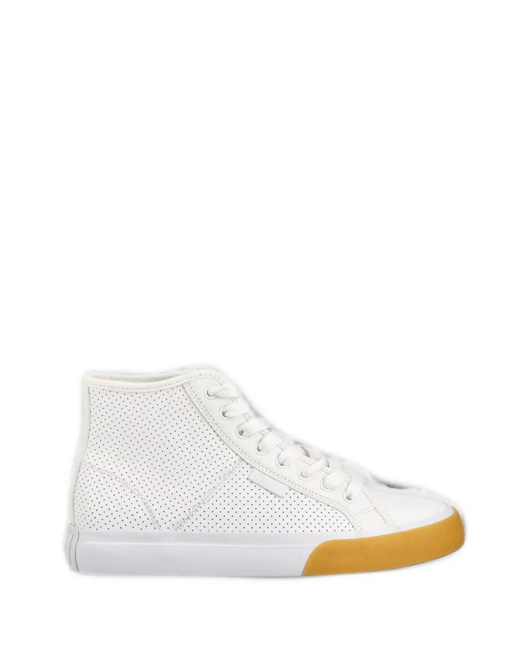 DC Shoes White Manual Hi Perforated Sneakers
